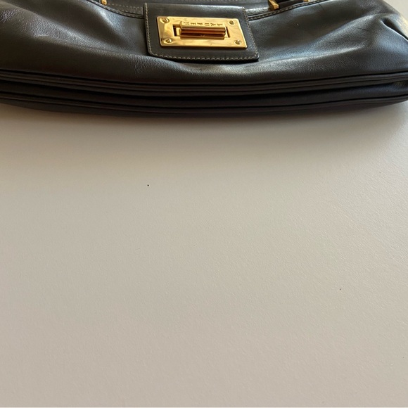 Vintage Y2K Baguette Ralph Lauren Brown Leather Shoulder Bag Double Handle - Picture 5 of 10